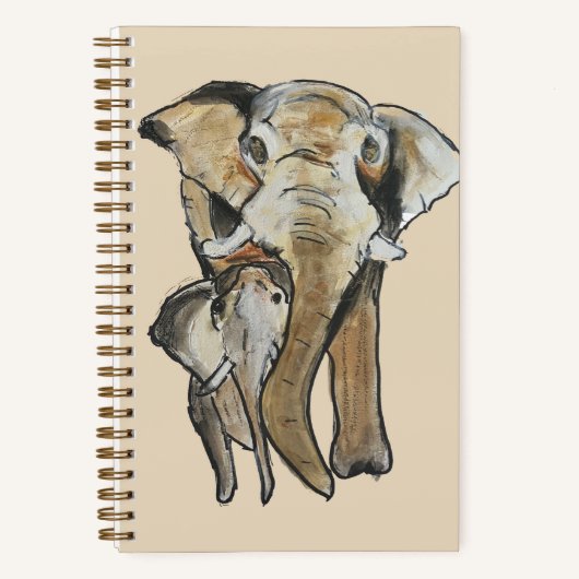 Elephant 001-Cream Journal beroemd gemaakt door Mo Notitieboek (Voorkant)