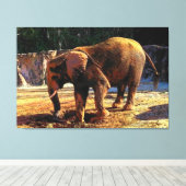 Elephant 1Design Canvas Afdruk (Insitu (Houten vloer))