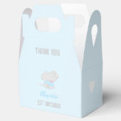 Elephant 1st Birthday Blue Favor Box Bedankdoosjes (Geopend)