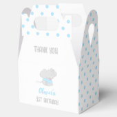 Elephant 1st Birthday Blue Favor Box Bedankdoosjes (Geopend)