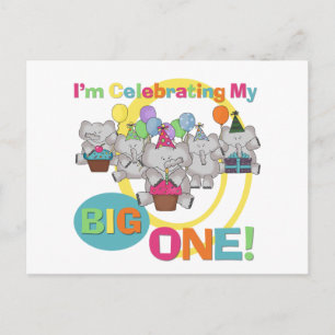 Elephant 1st Birthday T shirten and Gifts Briefkaart