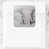 Elephant 2011 vierkante sticker (Tas)
