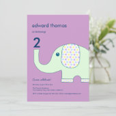Elephant 5x7 Birthday-uitnodigingen Kaart (Staand voorkant)
