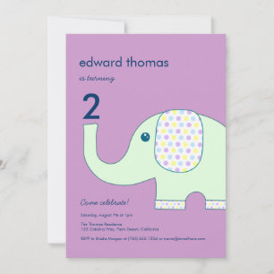 Elephant 5x7 Birthday-uitnodigingen Kaart