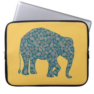Elephant, aangepaste gele laptophoes laptop sleeve