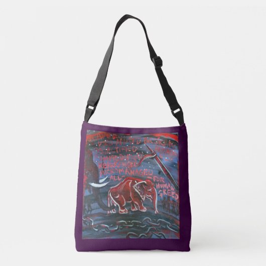Elephant-activist 2 zijdelingse ontwerp-kruislings crossbody tas (Achterkant)