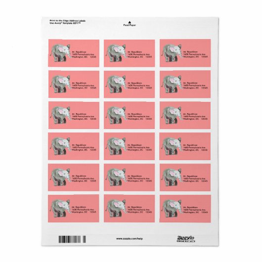 Elephant Address Sticker (Full Sheet)