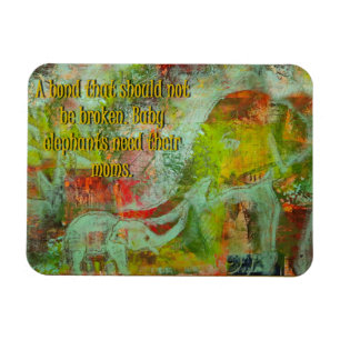 Elephant afbeelding Magnet met een bericht! Magneet