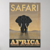 Elephant Africa Safari vintage poster (Voorkant)