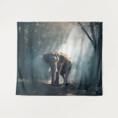 Elephant African Safari Forest Tapestry Wandkleed (Voorkant (horizontaal))