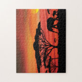 Elephant African Sunset Legpuzzel (Verticaal)