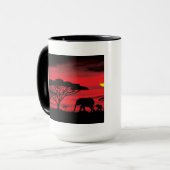 Elephant African Sunset Mok (Voorkant links)