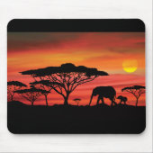 Elephant African Sunset Muismat (Voorkant)