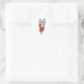 Elephant als Basketball player met Basketball Ronde Sticker (Tas)