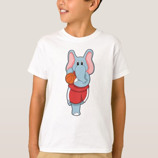 Elephant als Basketball player met Basketball T-shirt (Voorkant)