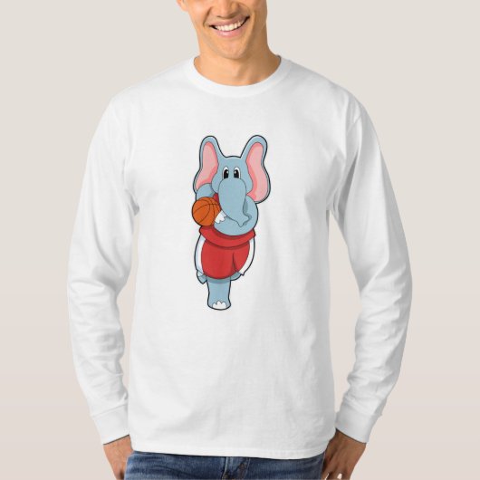Elephant als Basketball player met Basketball T-shirt (Voorkant)