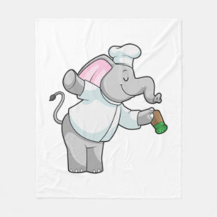 Elephant als Chef met zoutschudder Fleece Deken