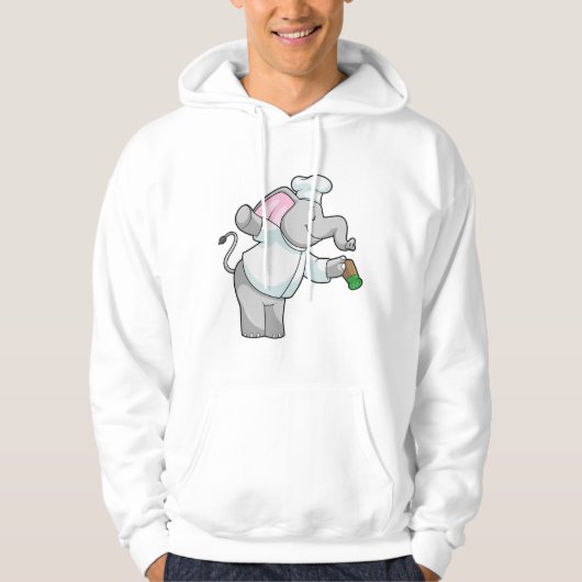 Elephant als Chef met zoutschudder Hoodie (Voorkant)