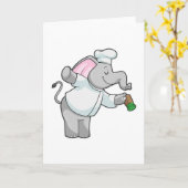 Elephant als Chef met zoutschudder Kaart (Gele Bloem)