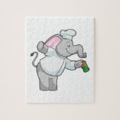 Elephant als Chef met zoutschudder Legpuzzel (Verticaal)