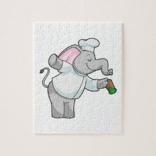 Elephant als Chef met zoutschudder Legpuzzel