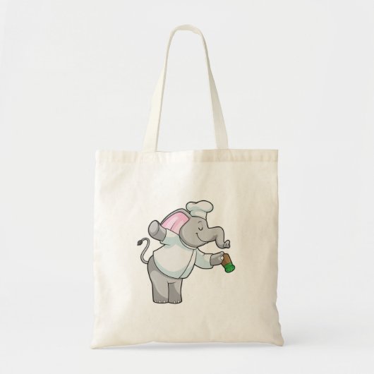 Elephant als Chef met zoutschudder Tote Bag (Voorkant)