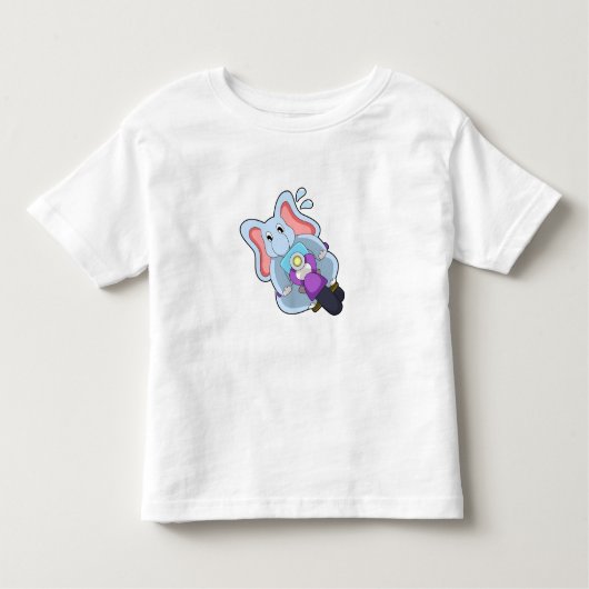 Elephant als fietser met motorfiets.PNG Kinder Shirts (Voorkant)