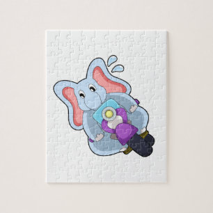 Elephant als fietser met motorfiets.PNG Legpuzzel