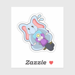 Elephant als fietser met motorfiets.PNG Sticker
