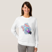 Elephant als fietser met motorfiets.PNG T-shirt (Voorkant volledig)