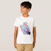 Elephant als fietser met motorfiets.PNG T-shirt (Voorkant volledig)