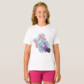 Elephant als fietser met motorfiets.PNG T-shirt (Voorkant volledig)
