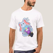 Elephant als fietser met motorfiets.PNG T-shirt (Voorkant)