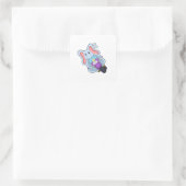 Elephant als fietser met motorfiets.PNG Vierkante Sticker (Tas)