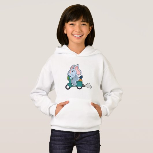 Elephant als fietser met scooter (Voorkant volledig)