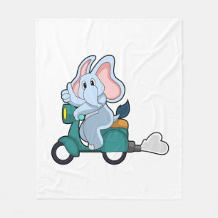 Elephant als fietser met scooter fleece deken