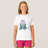 Elephant als fietser met scooter t-shirt (Voorkant volledig)