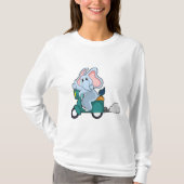 Elephant als fietser met scooter t-shirt (Voorkant)