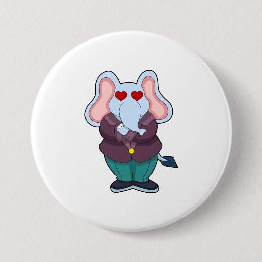 Elephant als Groom met Suit.PNG Ronde Button 7,6 Cm (Voorkant)