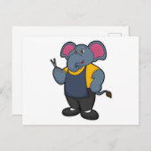 Elephant als Hairdresser met schaar Briefkaart (Voorkant / Achterkant)