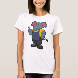 Elephant als Hairdresser met schaar T-shirt