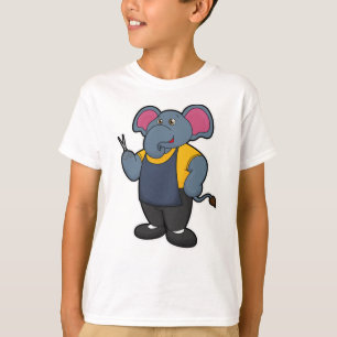 Elephant als Hairdresser met schaar T-shirt