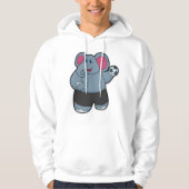 Elephant als handballspeler met handbal hoodie (Voorkant)