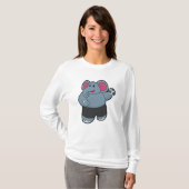 Elephant als handballspeler met handbal t-shirt (Voorkant volledig)