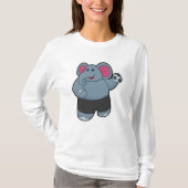 Elephant als handballspeler met handbal t-shirt (Voorkant)