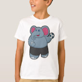 Elephant als handballspeler met handbal t-shirt (Voorkant)