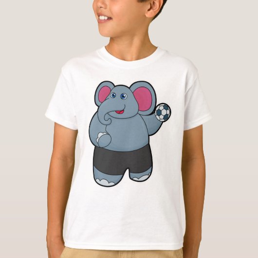 Elephant als handballspeler met handbal t-shirt (Voorkant)