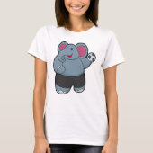 Elephant als handballspeler met handbal t-shirt (Voorkant)