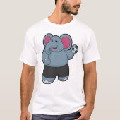 Elephant als handballspeler met handbal t-shirt (Voorkant)