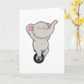 Elephant als kunstenaar in Circus met banden Kaart (Gele Bloem)